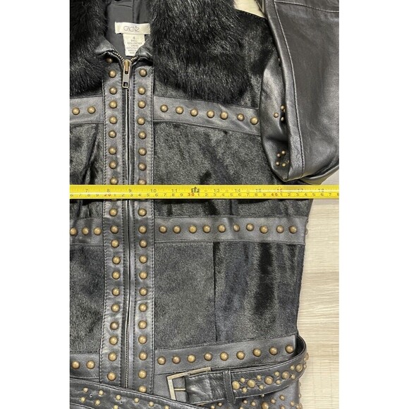 Vintage Cache Fur Collar Studded Jacket. Size: 4 - Picture 4 of 6